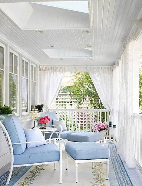 elegant white and blue verandah