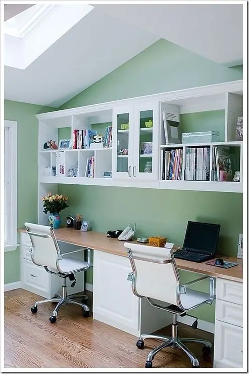 cool green tandem office design
