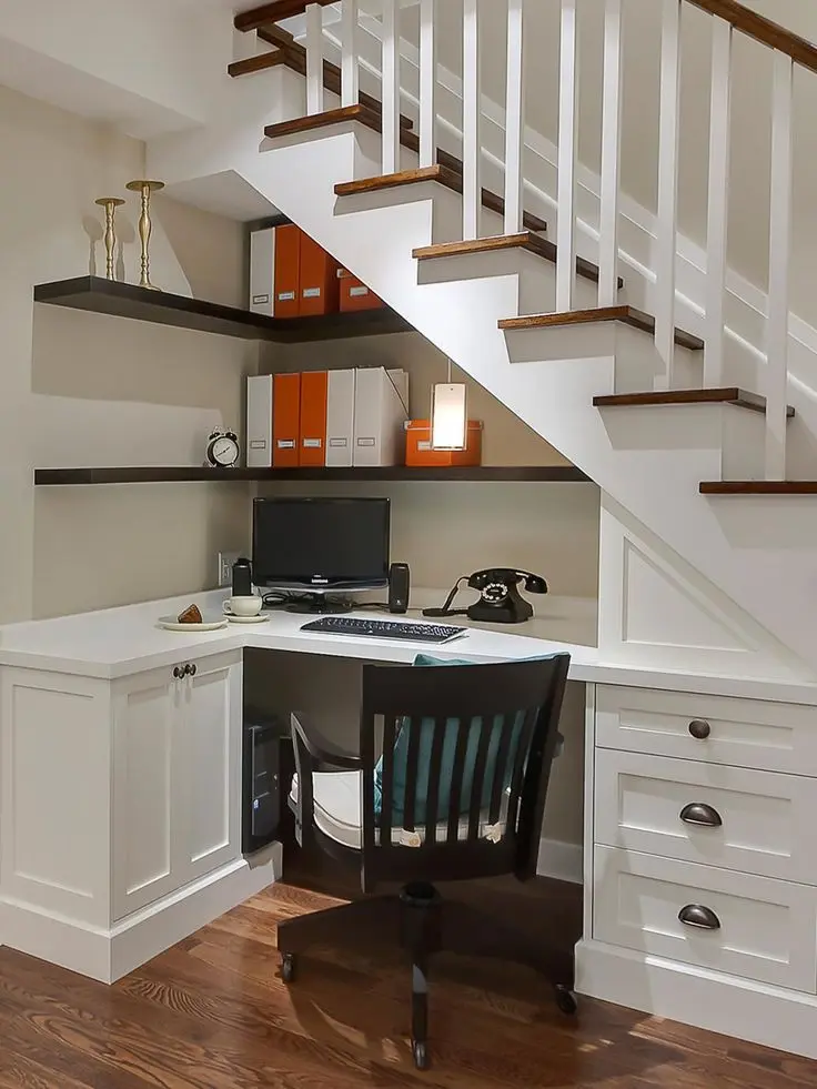 under the stairs home office