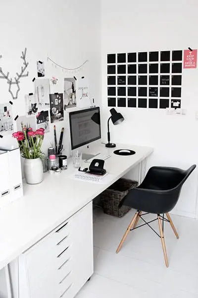white office with black accents