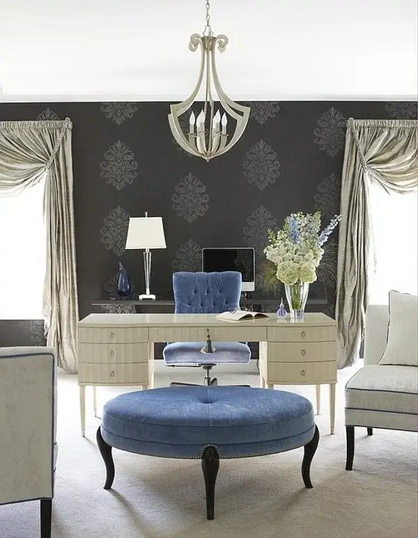 Modish glam home office design