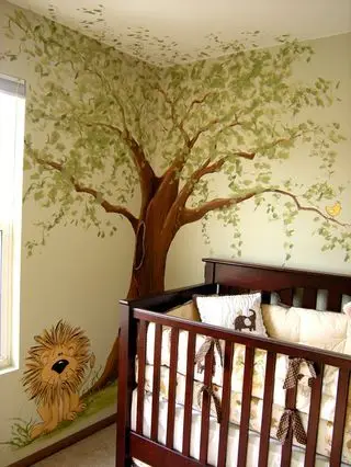 jungle themed nursery room