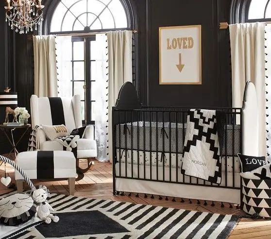 patterned gender neutral nursery room