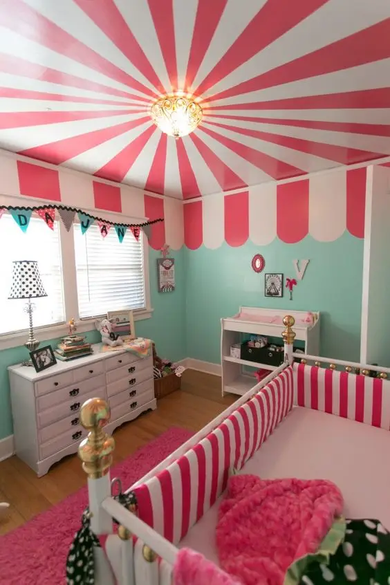 Pink carnival nursery room