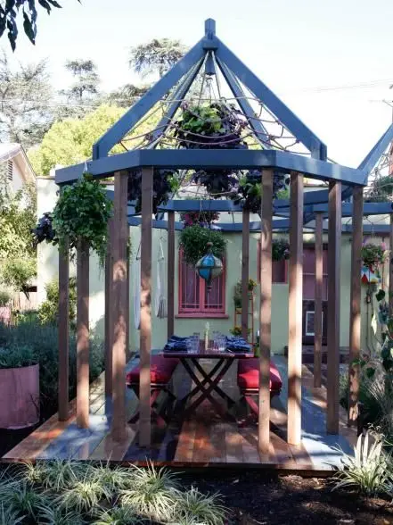 hexagonal deck pergola