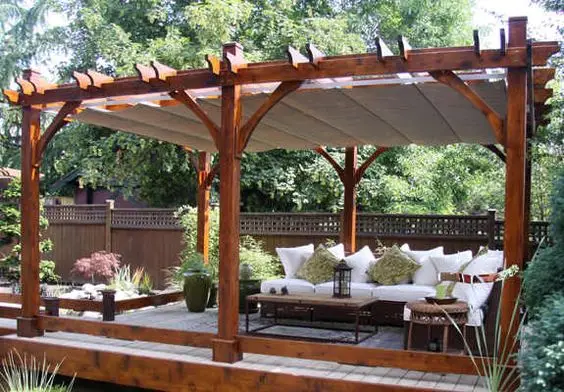rustic stand alone garden pergola