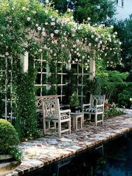 shabby chic garden pergola
