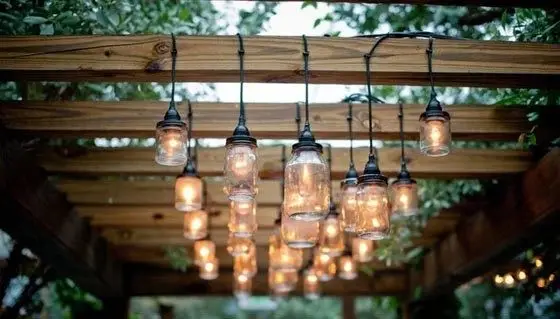 glass jar pergola lights