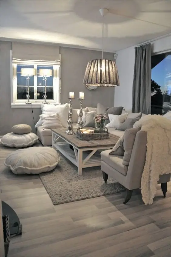 trendy grey living room