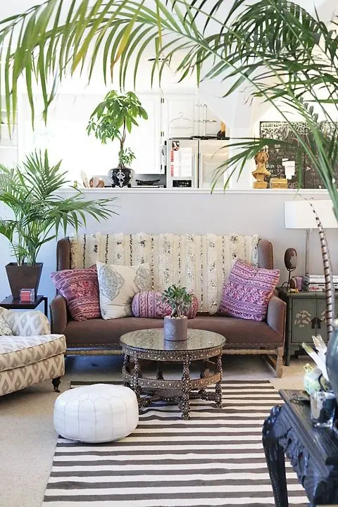 tropical Moroccan living room