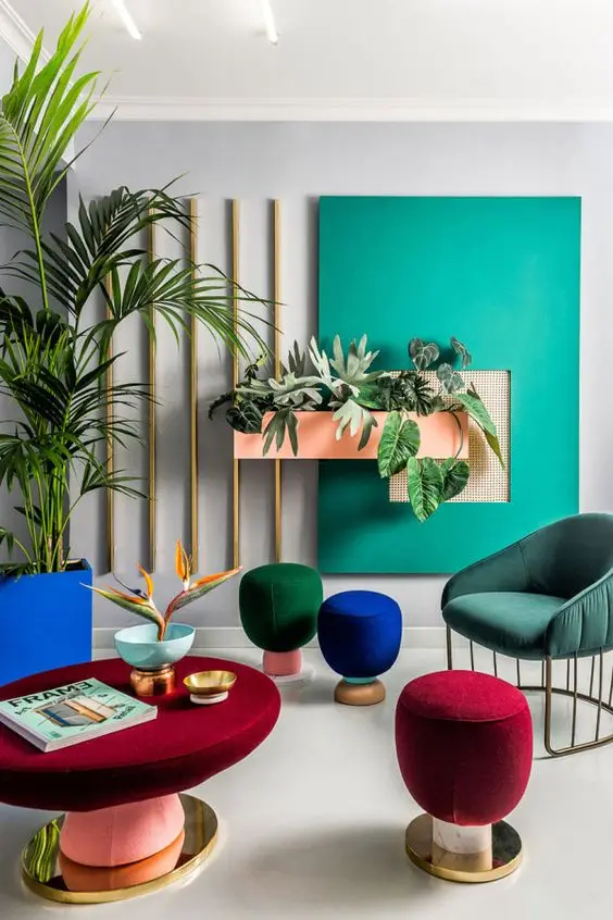 colourful avant garde living room