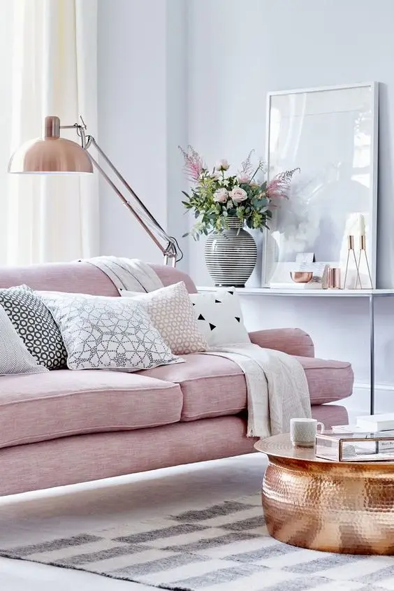 chic pastel living room