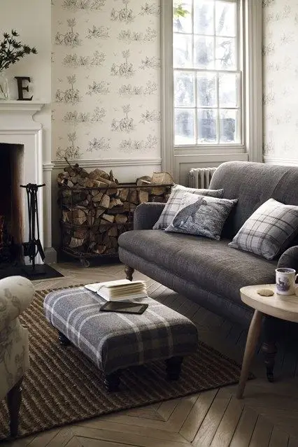 refined country home living room