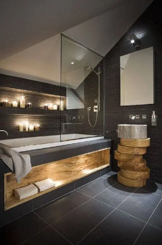 modern rustic bathroom