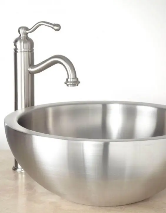 stainless steel sink vessel and faucet