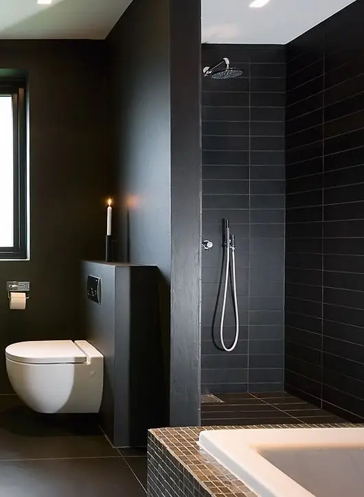 modern black bathroom
