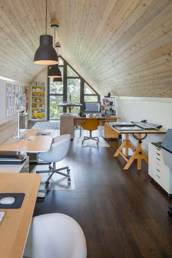 spacious loft home office