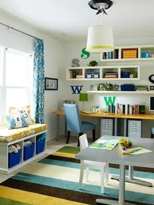 colourful family home office