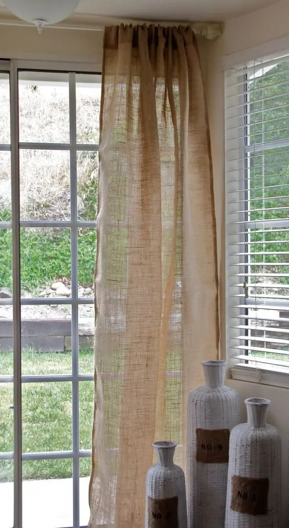 burlap curtains