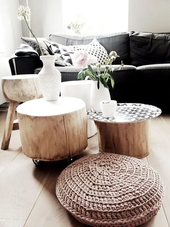 tree stump tables