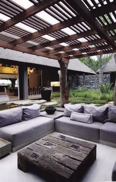 modern rustic pergola