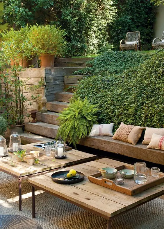 rustic outdoor living space