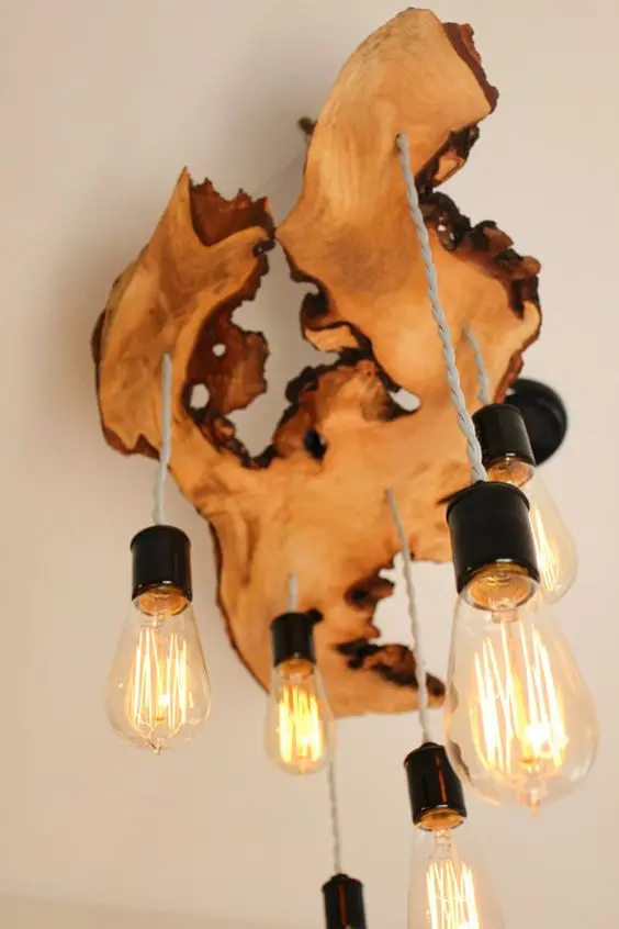 wood slab light fixture