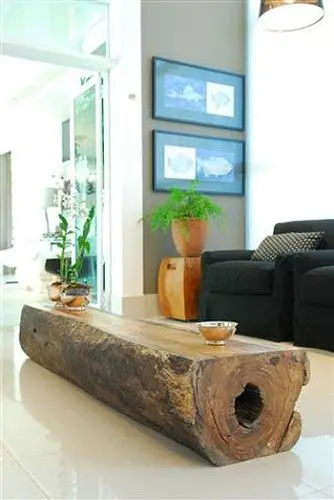 solid log coffee table