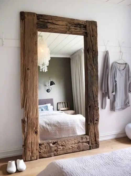 reclaimed wood mirror frame