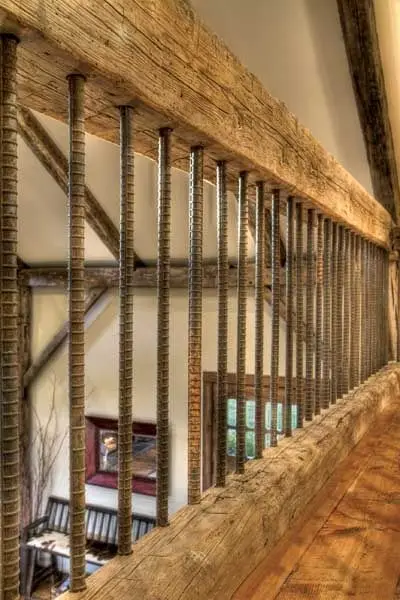 wood and rebar railing