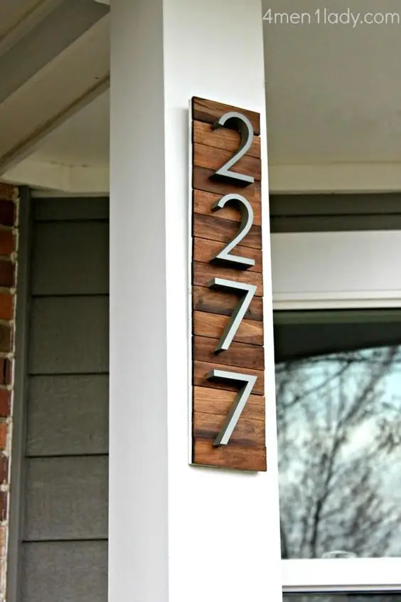 modern rustic house number
