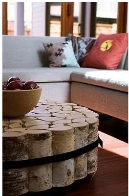 birch log centre table