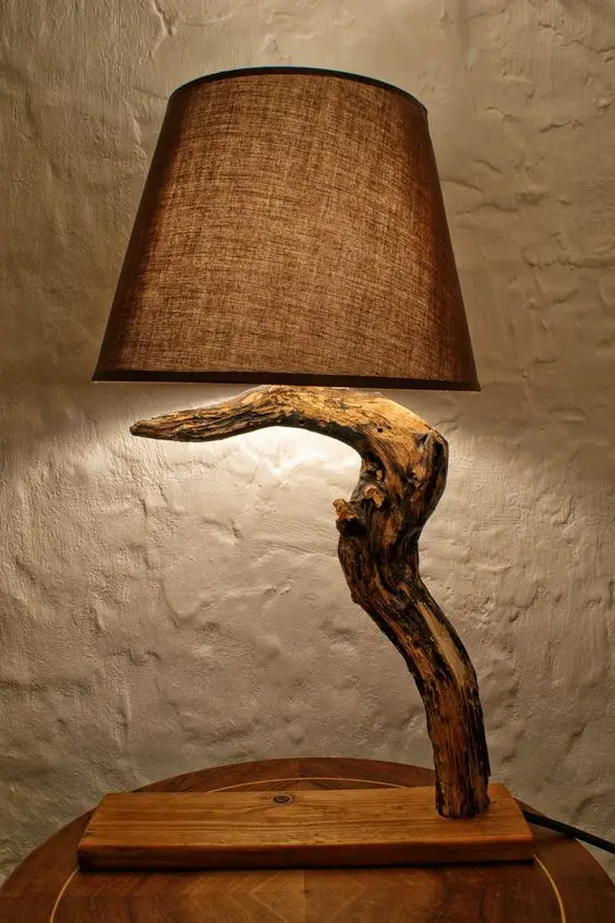 chic driftwood lamp