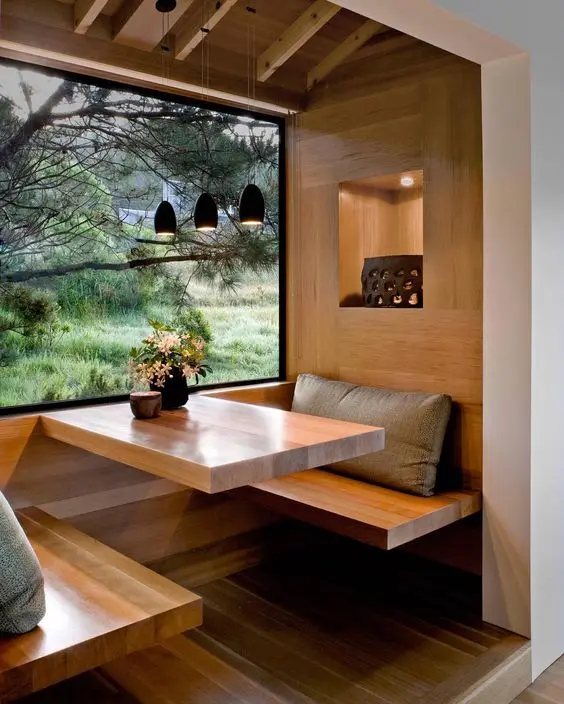 modern rustic breakfast nook