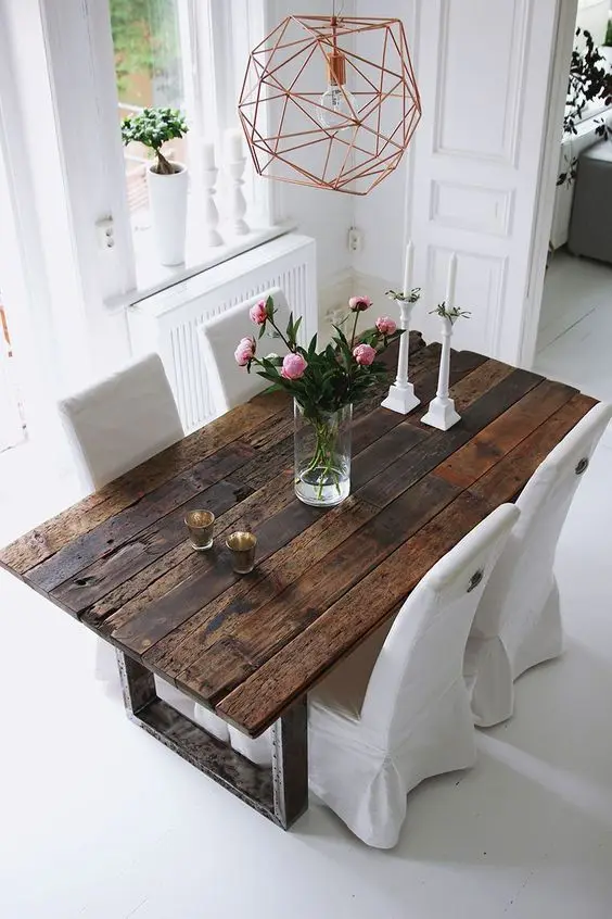 old wood farmhouse dining table