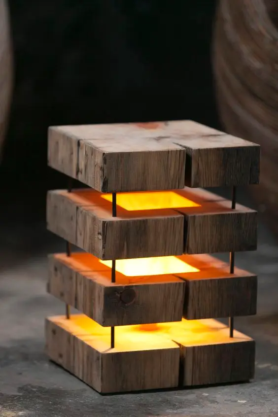 rustic wood lamp