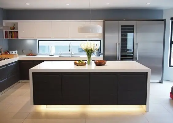 ultra modern kitchen with strategic lighting