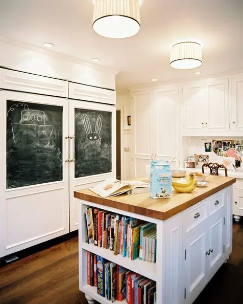 mini library in the kitchen