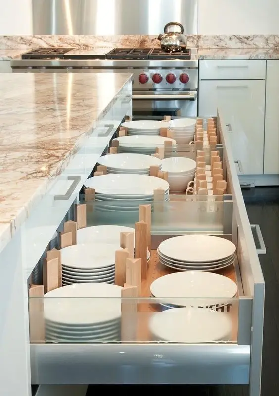 dinnerware drawers kitchen island organiser