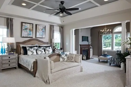 Classic Elegance master bedroom: This beautiful master bedroom has all the points of a classic – charming, spacious, and