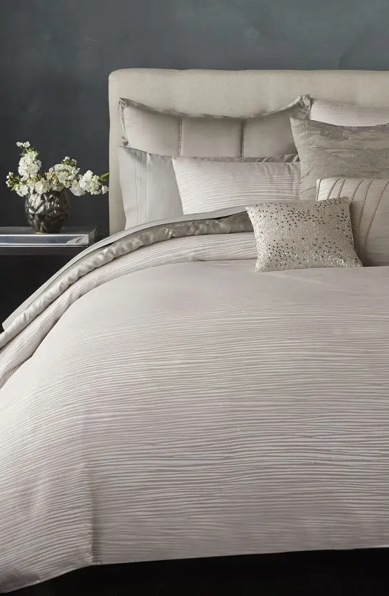 luxurious white silk covers