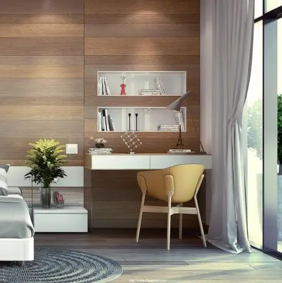 small home office in the bedroom