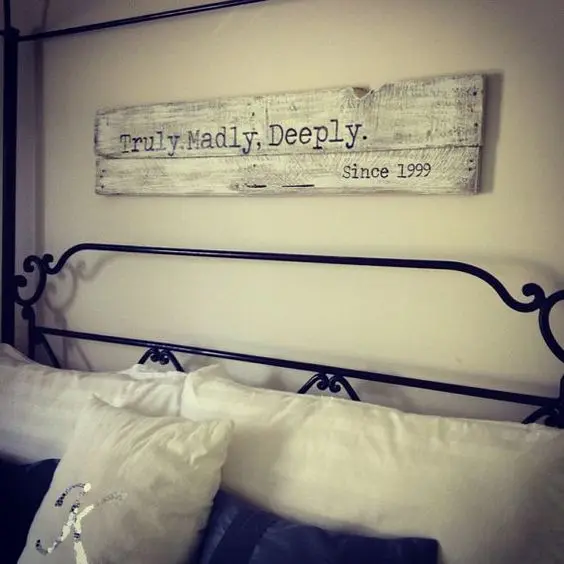 wood pallet sign on the wall