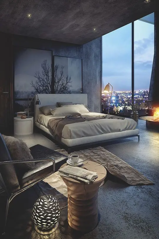 dark masculine master bedroom
