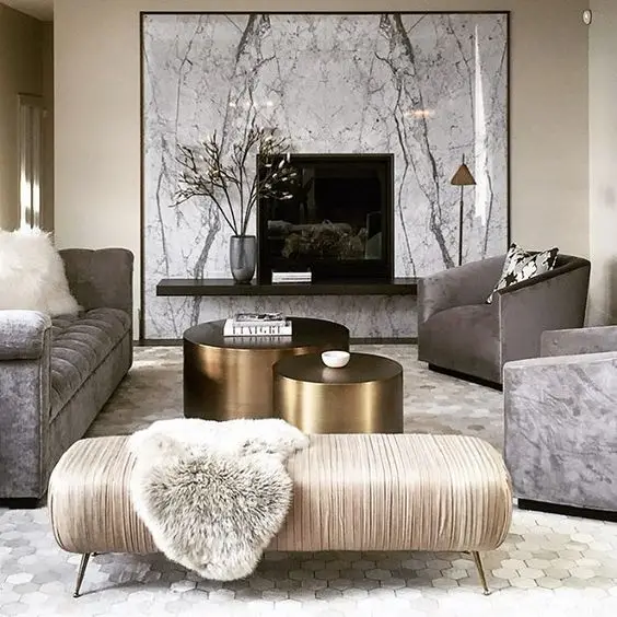 opulent marble and gold living room