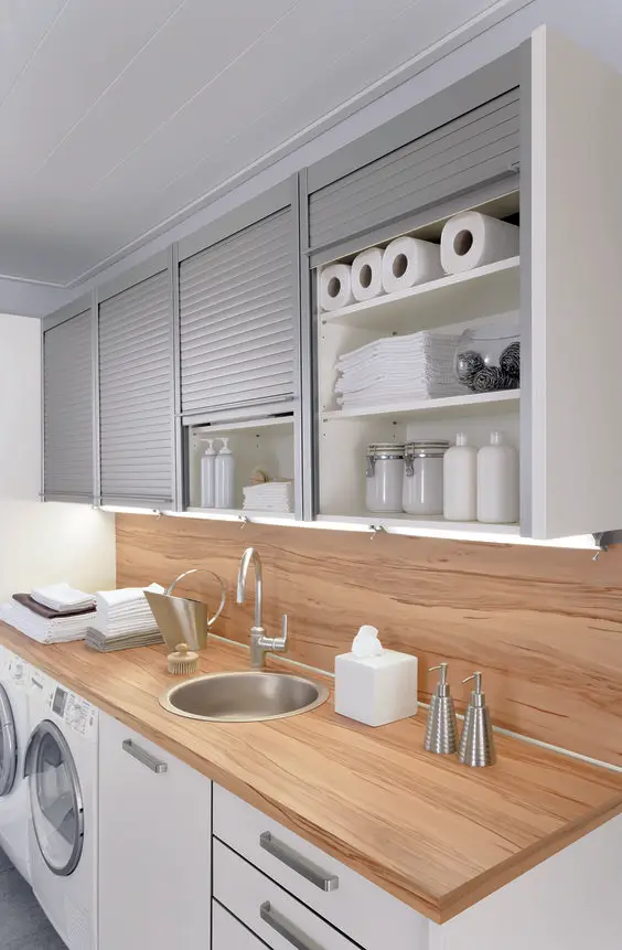 small modern minimalist laundry room