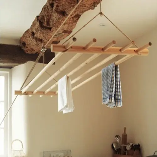 pull up overhead laundry drying rack