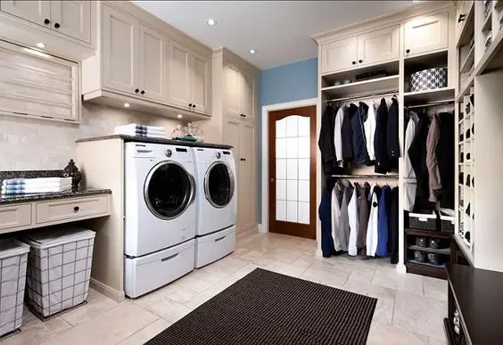 Laundry in the Closet: Incorporating the laundry with the closet is fast becoming a favourite. Having the laundry inside