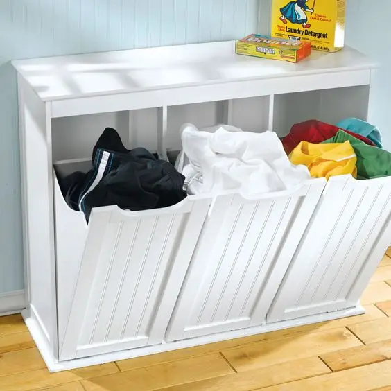 tilt out laundry hamper cabinet