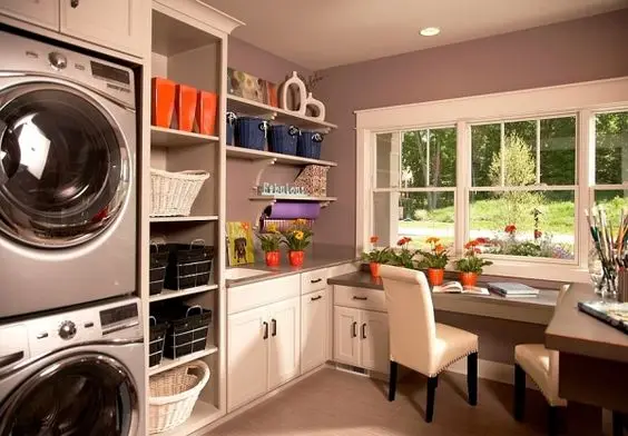 laundry and study room in one